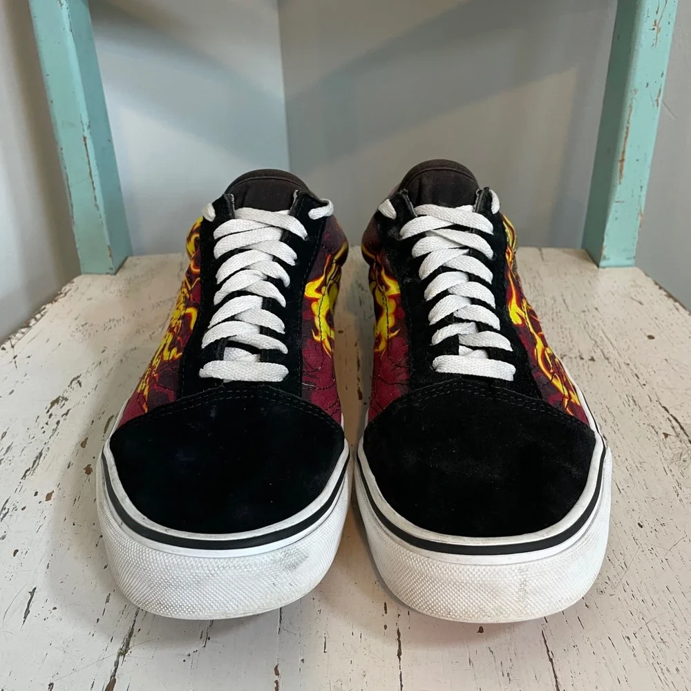 Vans Old Skool Samurai Flame Black Suede Canvas 8.5 MensSneakers 10 Women's